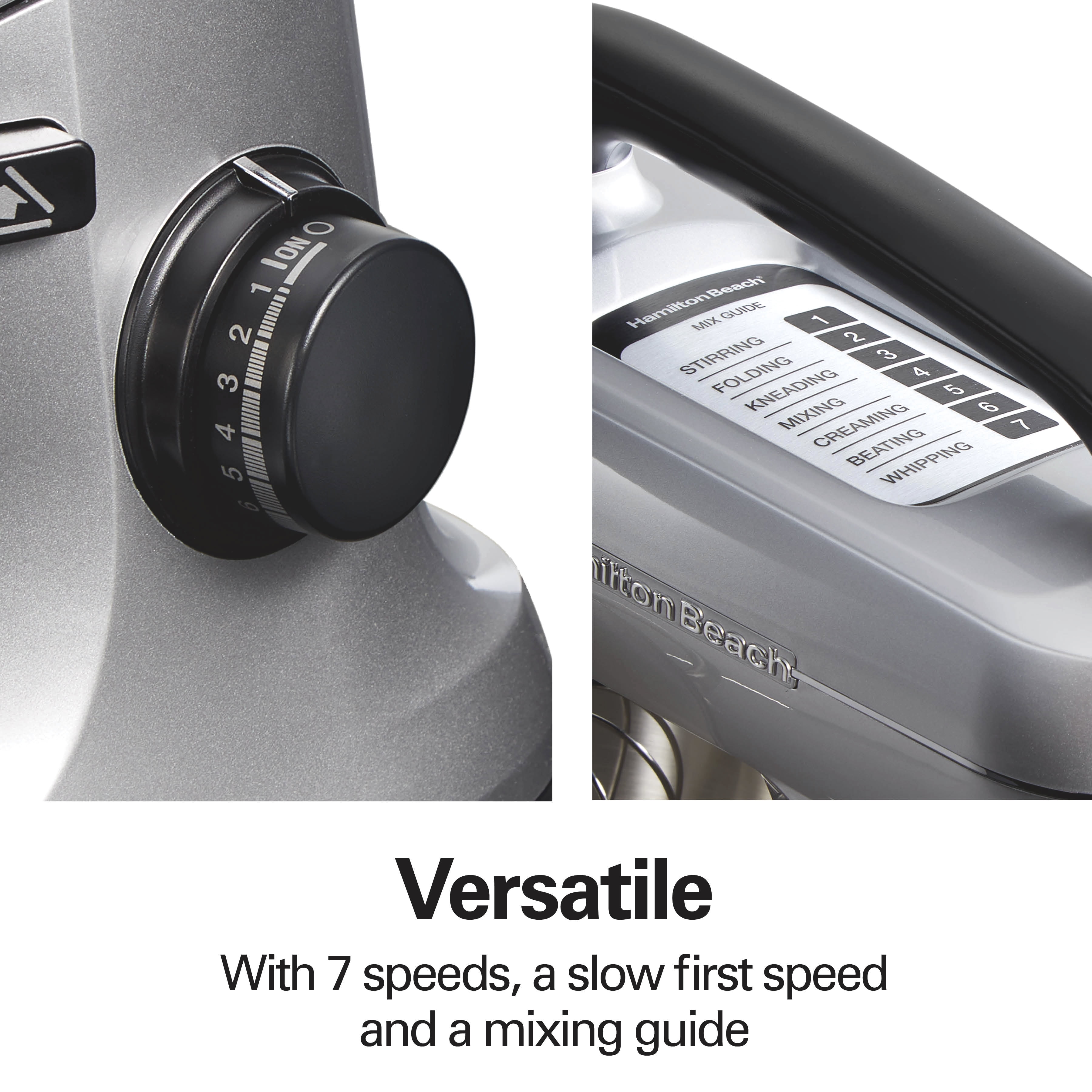 Hamilton Beach 7 Speed Stand Mixer, Silver (63392)