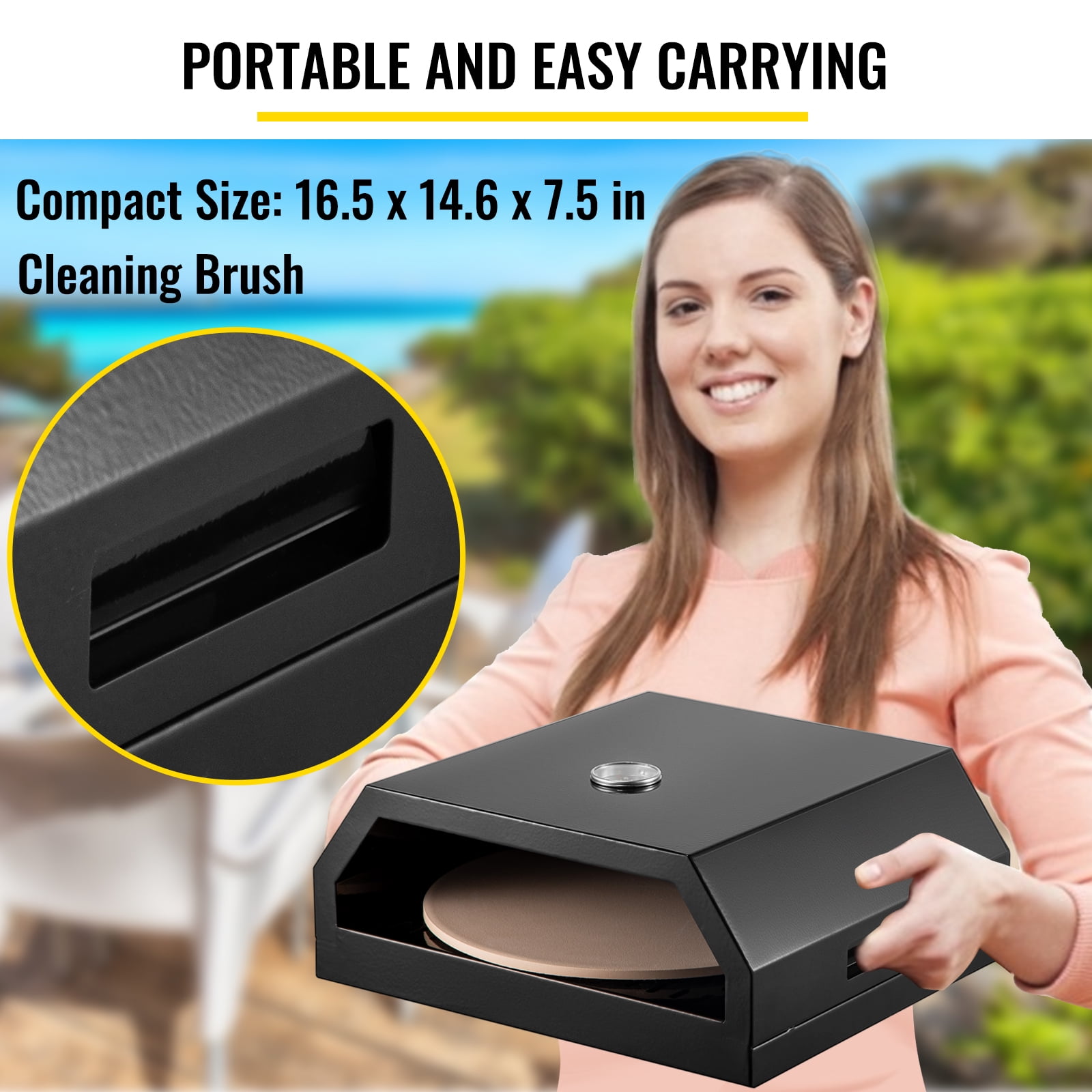 Portable Wood Fired Pizza Oven Stainless Steel Top