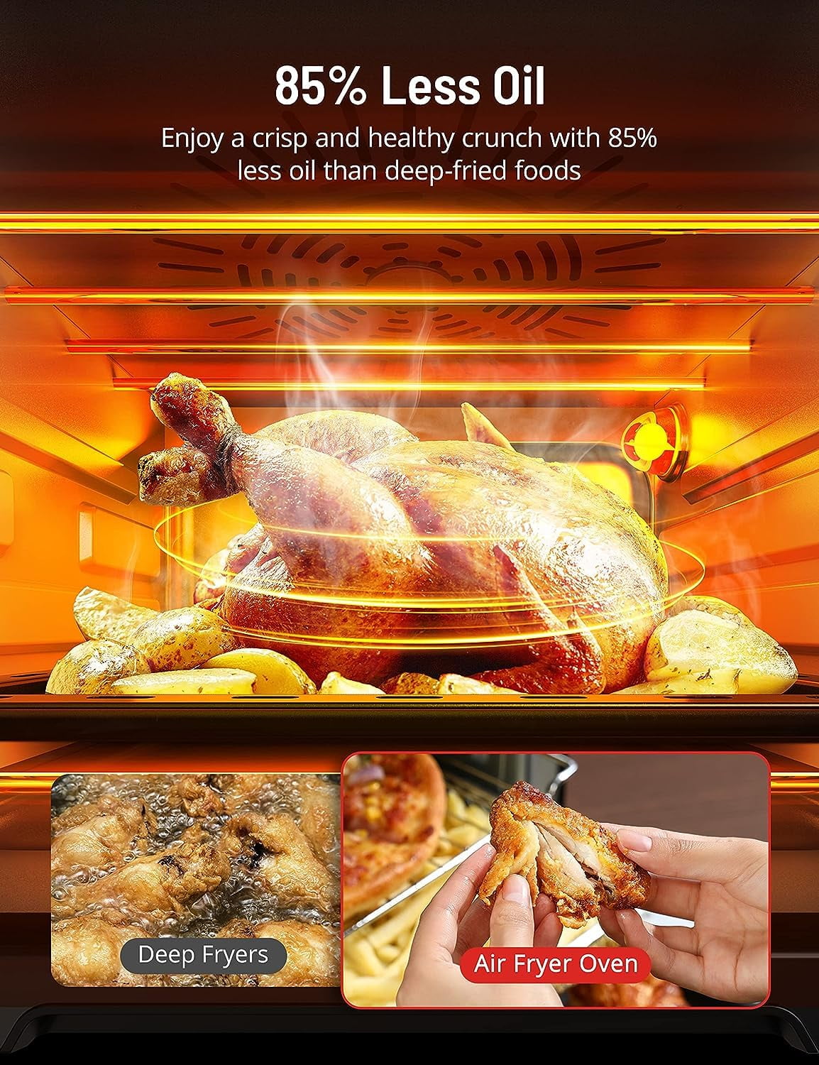 26QT Large Convection Air Fryer Oven with Recipes