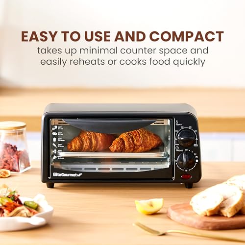 Elite Gourmet Toaster Oven with Timer & Accessories