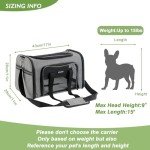 Airline Approved Dog and Cat Carrier, Collapsible, Grey