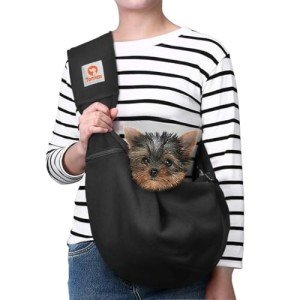 Tomkas Small Dog Sling Carrier - Adjustable & Stylish