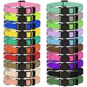 20 Puppy Collars for Small Puppies, Nylon Breakaway