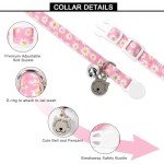Daisy Pattern Cotton Cat Collar Set with Breakaway Buckle