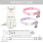 Daisy Pattern Cotton Cat Collar Set with Breakaway Buckle