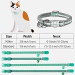 Reflective Cat Collar Set with Bells, Adjustable Size