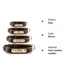 Custom Leather Dog Collar with Engravable Nameplate - Durable