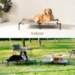 Elevated Dog Bed for Large Dogs, Breathable Mesh