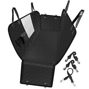 Dog Car Seat Cover with Storage Pockets, Waterproof & Nonslip
