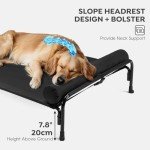 Veehoo Large Elevated Dog Bed with Removable Headrest
