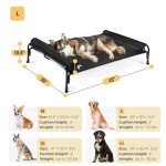 Veehoo Large Elevated Dog Bed with Removable Headrest
