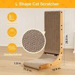 Large L-Shaped Cat Scratcher with Ball Toy and Catnip