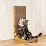 Large L-Shaped Cat Scratcher with Ball Toy and Catnip