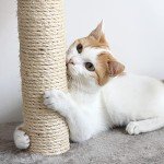 Large Brown Cat Scratching Post with Carpeted Base