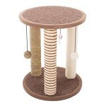 Large Brown Cat Scratching Post with Carpeted Base