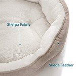 Round Taupe Bed for Small Dogs, Cats - 20