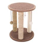 Large Brown Cat Scratching Post with Carpeted Base