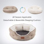 Round Taupe Bed for Small Dogs, Cats - 20