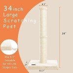 34" Cat Scratching Post Tree with Sisal Rope