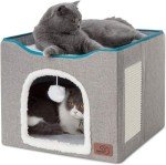 Large Cat Cave with Fluffy Ball and Scratch Pad