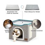 Large Cat Cave with Fluffy Ball and Scratch Pad