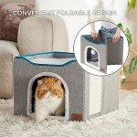 Large Cat Cave with Fluffy Ball and Scratch Pad