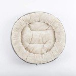 Round Donut Cat/Dog Bed, 20in, Anti-Slip, Washable Gray