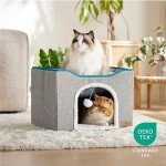 Large Cat Cave with Fluffy Ball and Scratch Pad