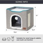 Large Cat Cave with Fluffy Ball and Scratch Pad