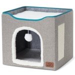Large Cat Cave with Fluffy Ball and Scratch Pad