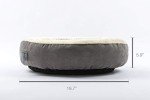 Round Donut Cat/Dog Bed, 20in, Anti-Slip, Washable Gray
