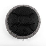 Round Donut Cat/Dog Bed, 20in, Anti-Slip, Washable Gray