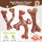 Durable Bacon Flavor Dog Toys for Chewers 3-Pack
