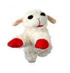 Multipet Lambchop Plush Dog Toy 10" - White/Tan