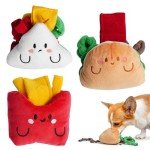 Interactive Nocciola Dog Toys - 3 Pack Plush Burrow
