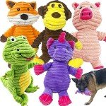 5 Pack Plush Toy Assortment for Medium Large Dogs