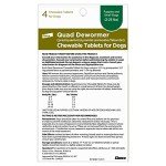 Quad Dewormer for Small Dogs, 2-25 lbs, 4 Tablets