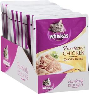 Whiskas Wet Cat Food Pouches, Chicken Flavor 3 oz