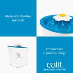 Catit LED Flower Water Fountain with Filter