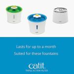 Catit Triple Action Water Fountain Filters, 2 Pack