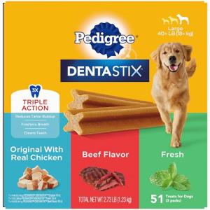 Pedigree Dentastix Large Dog Treats, Beef Flavor