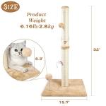 32" Tall Indoor Cat Scratching Post with Toys