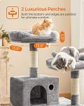 56-Inch Cat Tree Tower with Hammock and Scratching Posts
