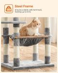 56-Inch Cat Tree Tower with Hammock and Scratching Posts