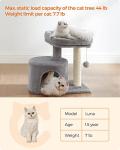 Feandrea Light Gray Cat Tree Tower and Condo
