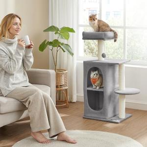 Feandrea Cat Tree Tower with Caves and Scratching Posts