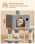 56-Inch Cat Tree Tower with Hammock and Scratching Posts