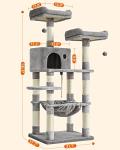 56-Inch Cat Tree Tower with Hammock and Scratching Posts