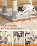 56-Inch Cat Tree Tower with Hammock and Scratching Posts
