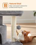 Feandrea Light Gray Cat Tree Tower and Condo